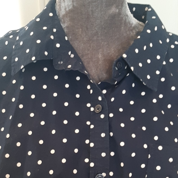 2 BDL💋SZ 2X💋KAREN SCOTT Cotton Navy Polka Dot➕Cable & Gauge Paisley Tunic - Picture 10 of 13